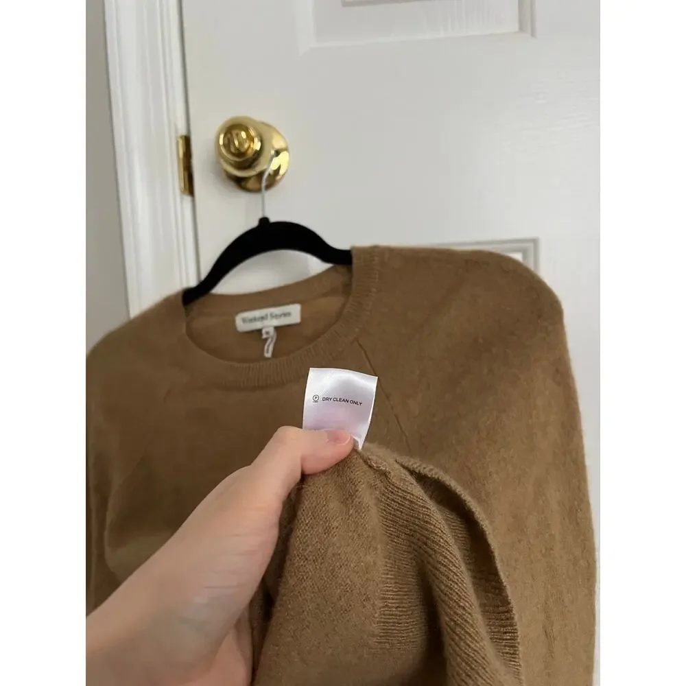 Weekend Stories Revolve 100% Recycled Cashmere Camel Brown Sweater